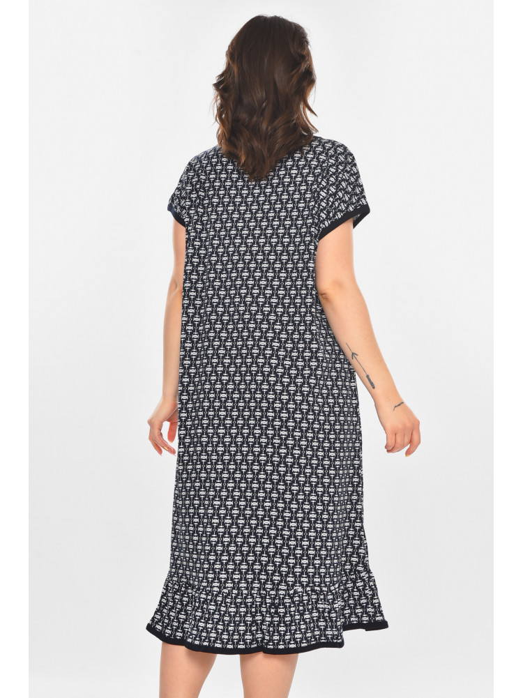 Халат женский батальный тёмно-синего цвета с принтом AN-3300 211332C