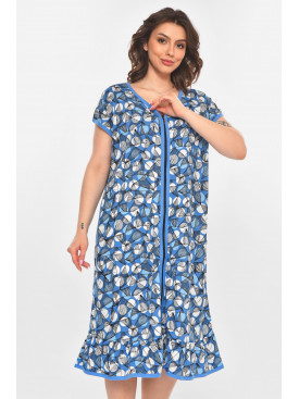 Халат жіночий батальний блакитного кольору з принтом AN-3300 211335C