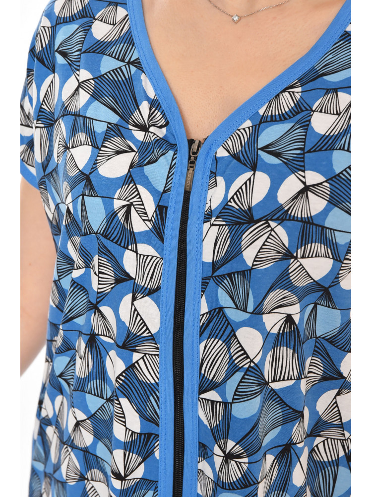 Халат женский батальный голубого цвета с принтом AN-3300 211335C