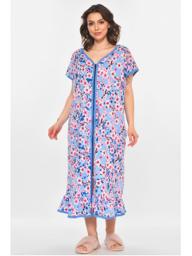 Халат жіночий батальний блакитного кольору з принтом AN-3300 211336C
