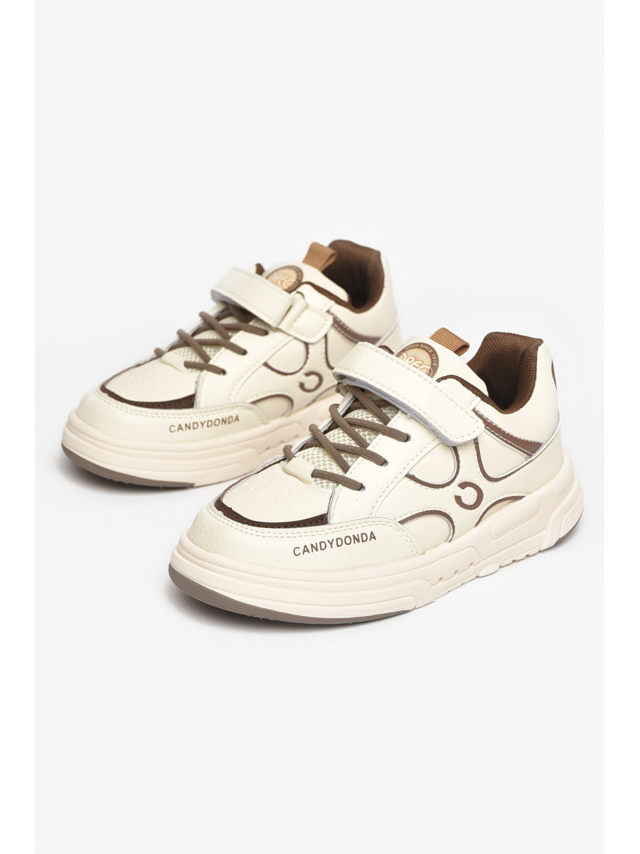 Кроссовки детские молочного цвета на липучке А761-3 211343C