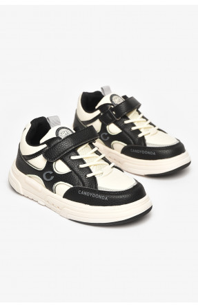 Кроссовки детские молочного цвета на липучке А761-1 211352C