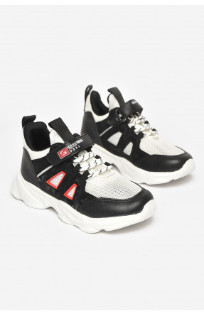 Кроссовки детские черного цвета на липучке В042 211354C