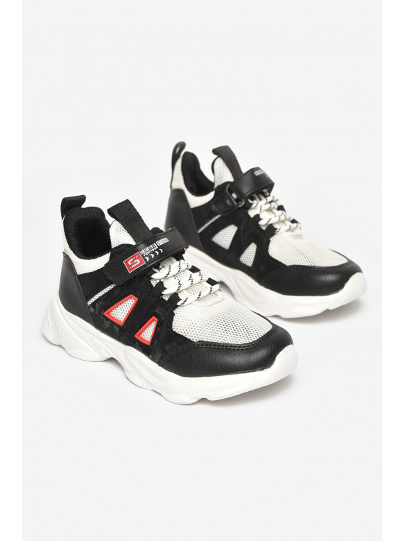 Кроссовки детские черного цвета на липучке В042 211354C