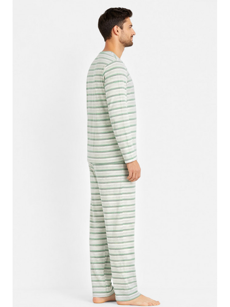 Пижама мужская полубатальная серого цвета с принтом M7145 211355C