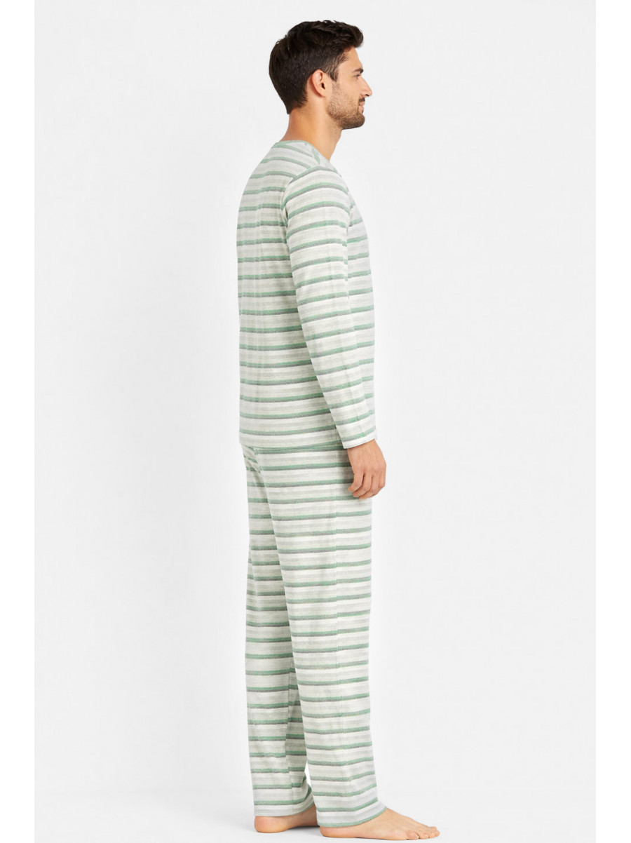 Пижама мужская полубатальная серого цвета с принтом M7145 211355C