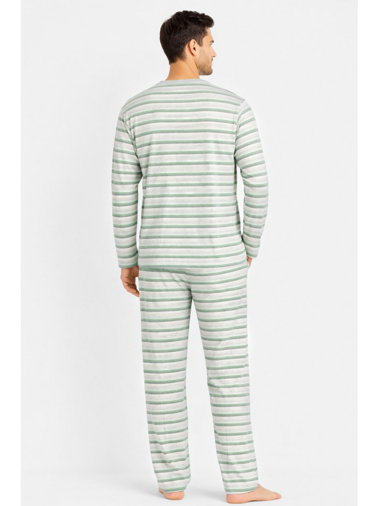 Пижама мужская полубатальная серого цвета с принтом M7145 211355C