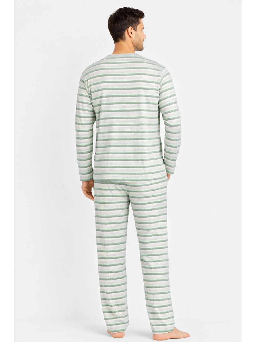 Пижама мужская полубатальная серого цвета с принтом M7145 211355C