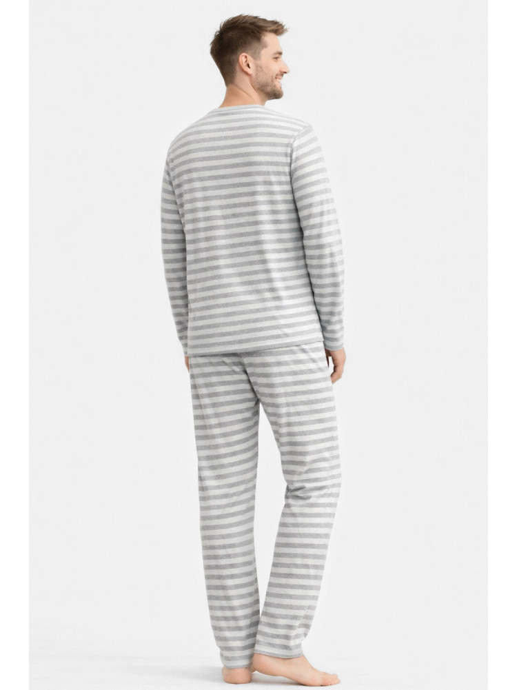 Пижама мужская полубатальная серого цвета с принтом M7145 211356C