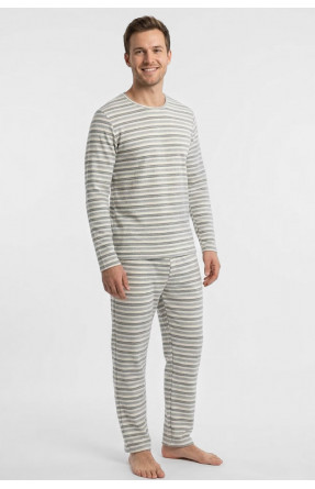 Пижама мужская полубатальная серого цвета с принтом M7145 211357C Пижама мужская полубатальная серого цвета с принтом M7145 211357C