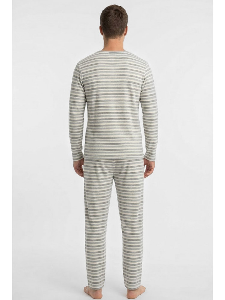Пижама мужская полубатальная серого цвета с принтом M7145 211357C