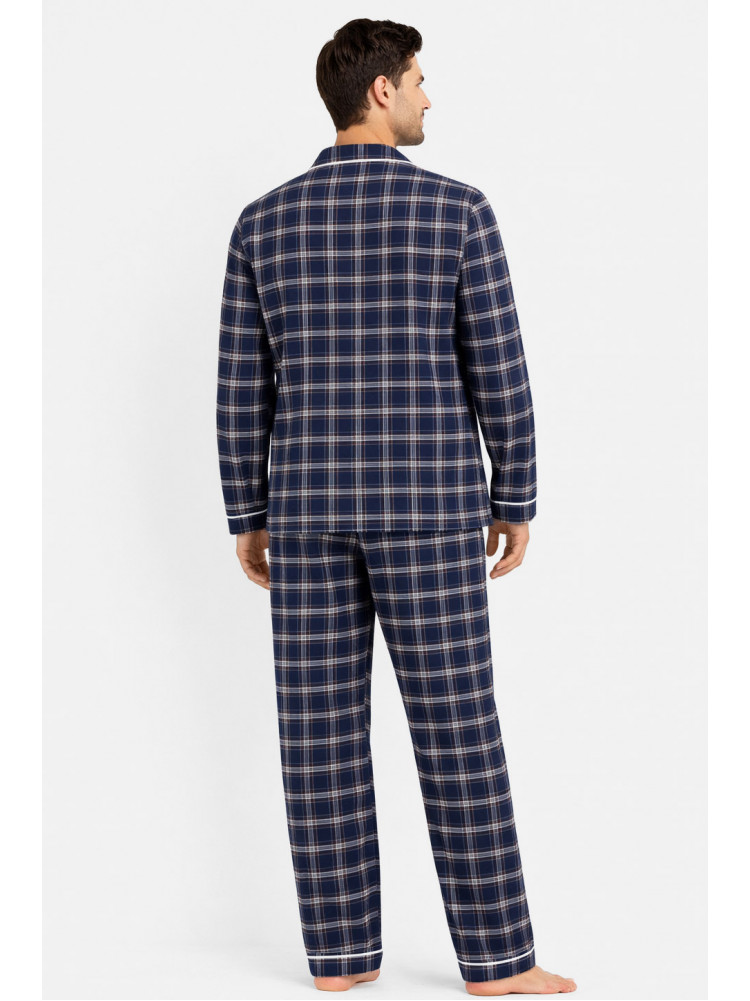 Пижама мужская полубатальная тёмно-синего цвета с принтом M7122 211359C