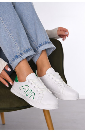 Кроссовки женские белого цвета на шнуровке Е01-3 211364C