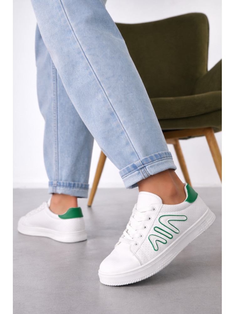 Кроссовки женские белого цвета на шнуровке Е01-3 211364C