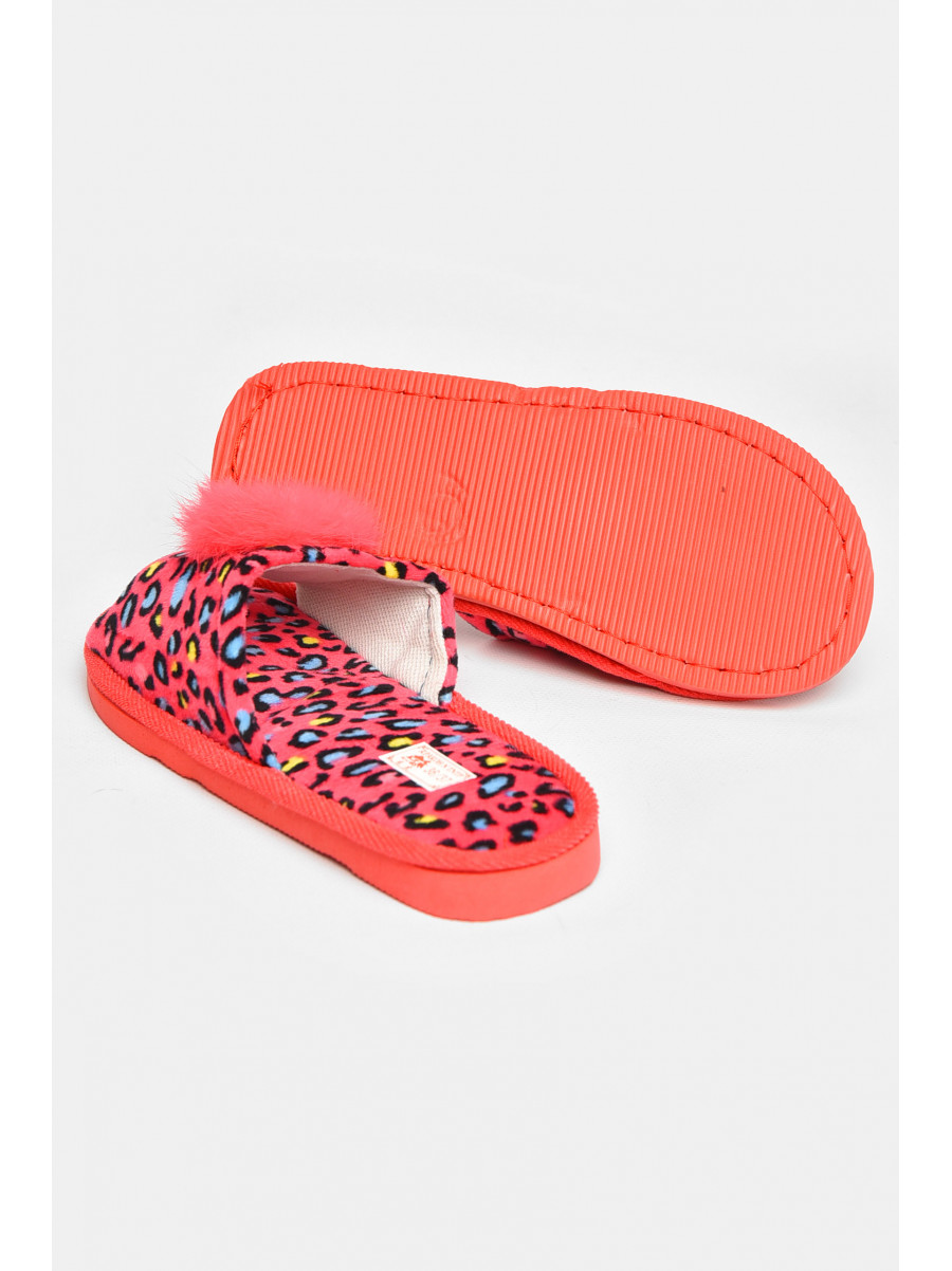 Тапочки домашние женские велюровые кораллового цвета 211366C
