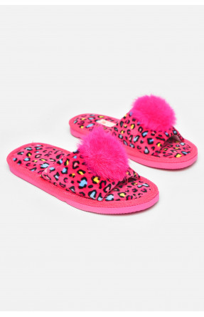 Тапочки домашние женские велюровые розового цвета 211367C