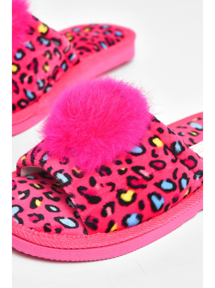 Тапочки домашние женские велюровые розового цвета 211367C