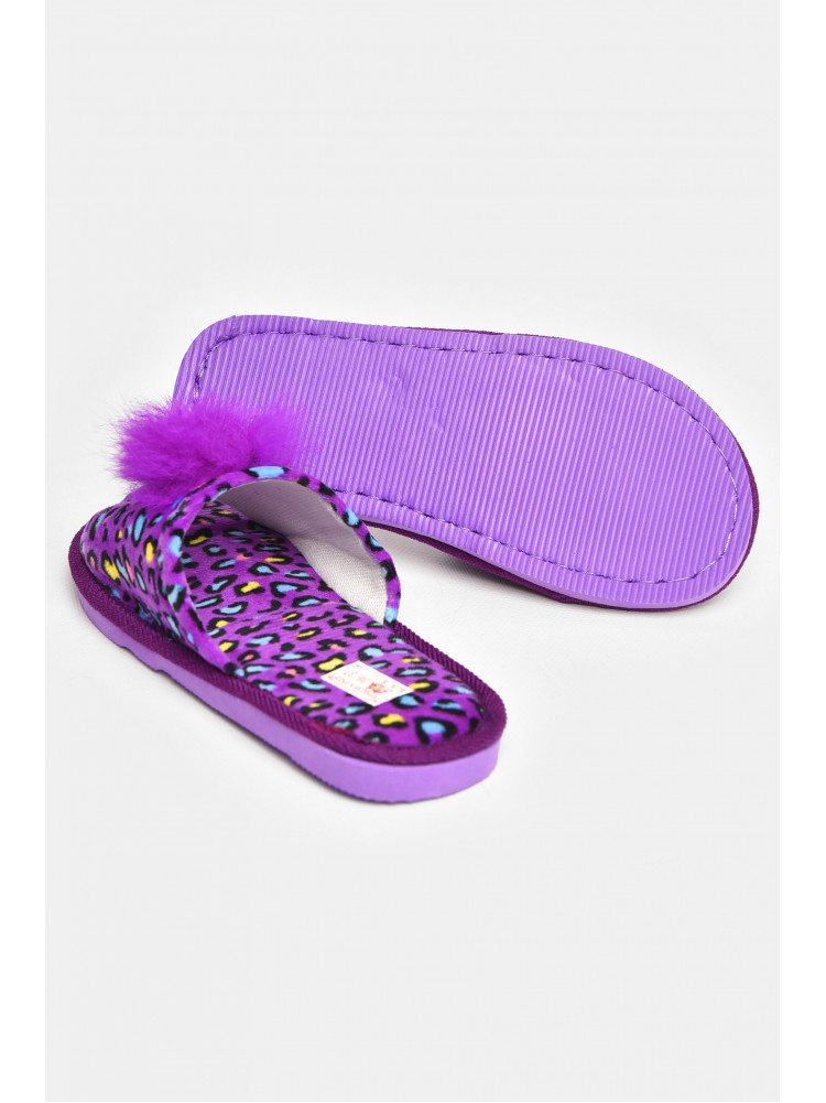 Тапочки домашние женские велюровые сиреневого цвета 211368C