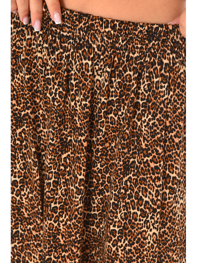 Юбка женская коричневого цвета с леопардовым принтом 407 211369C