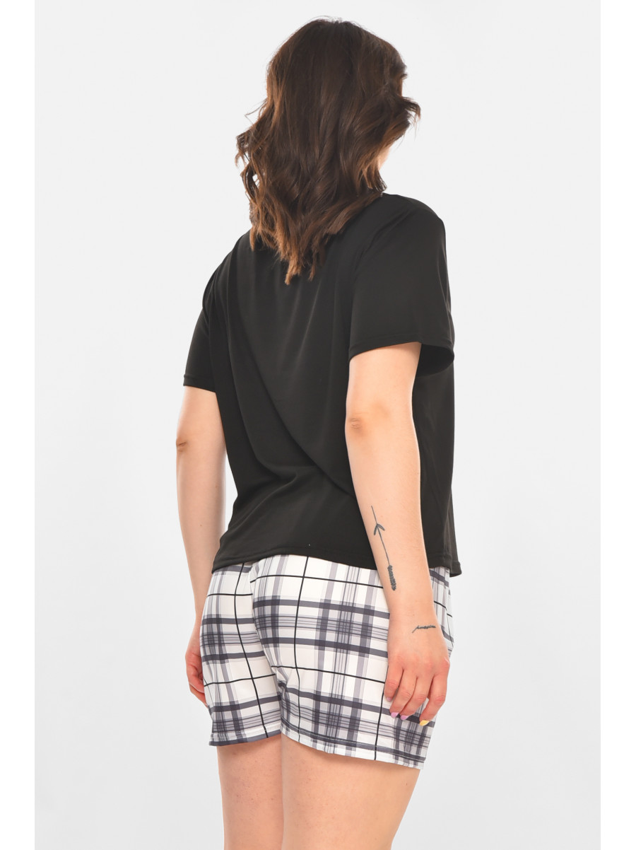 Пижама женская полубатальная черного цвета 710 211371C