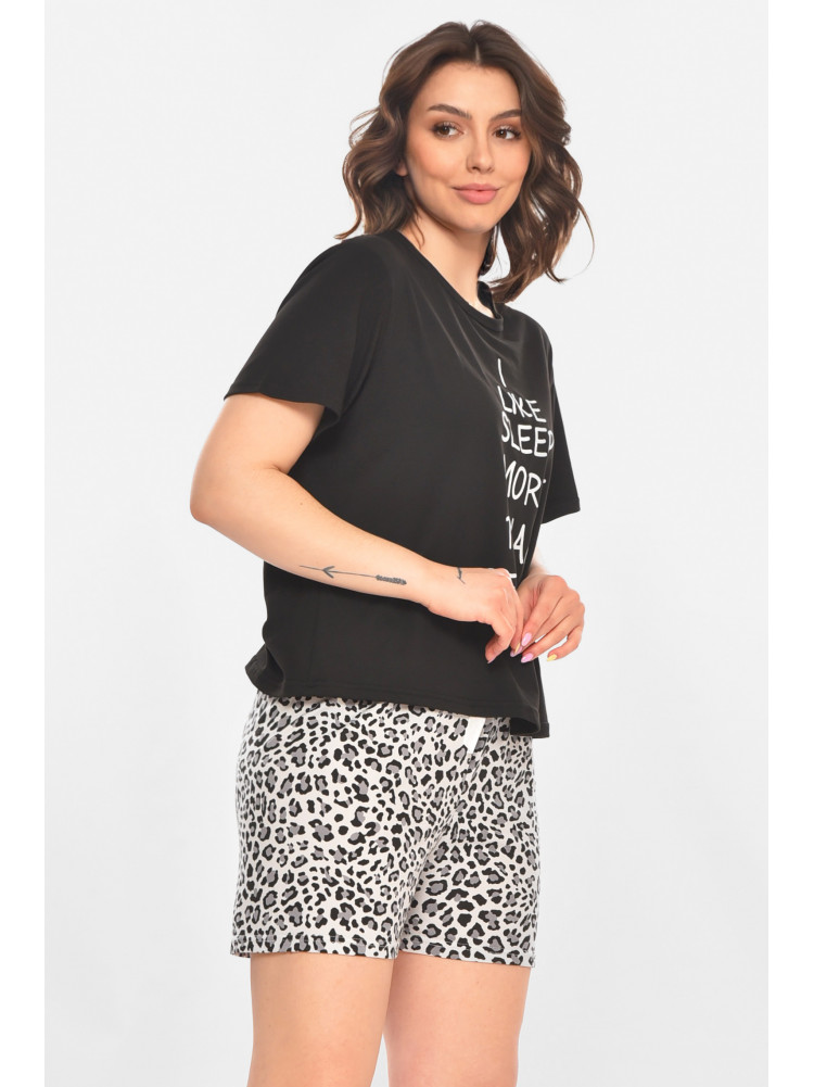 Пижама женская полубатальная черного цвета 709 211374C