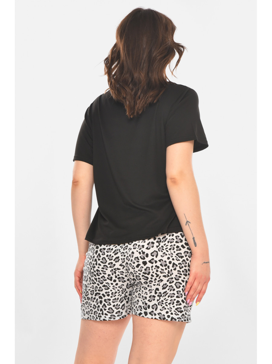 Пижама женская полубатальная черного цвета 709 211374C