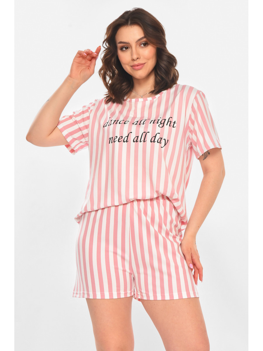 Пижама женская полубатальная розового цвета 706 211379C