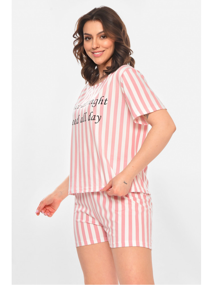 Пижама женская полубатальная розового цвета 706 211379C