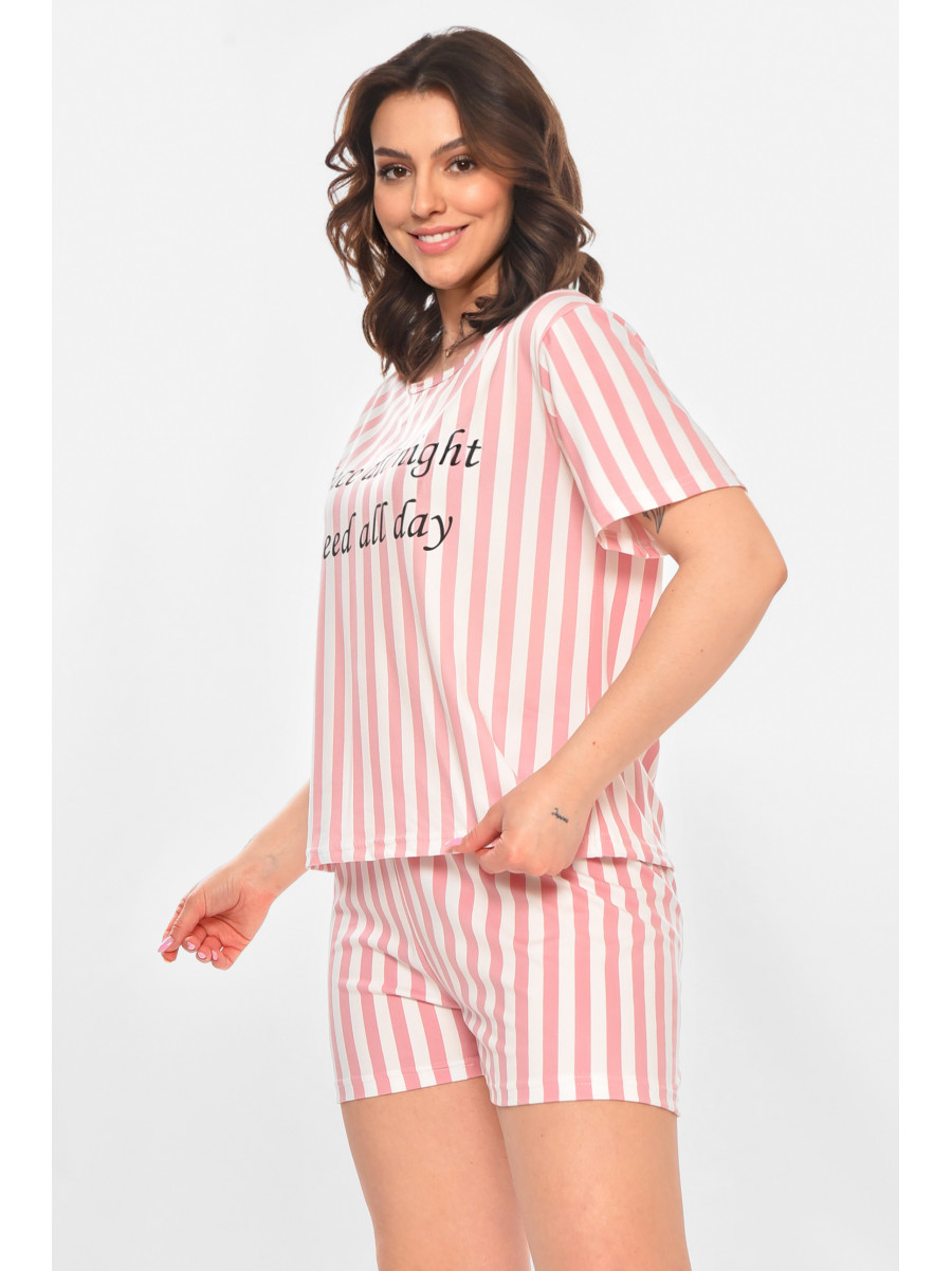 Пижама женская полубатальная розового цвета 706 211379C