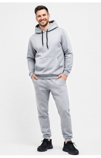 Спортивный костюм мужской на флисе серого цвета 211382C Спортивный костюм мужской на флисе серого цвета 211382C