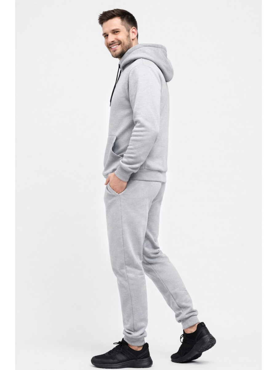 Спортивный костюм мужской на флисе серого цвета 211382C