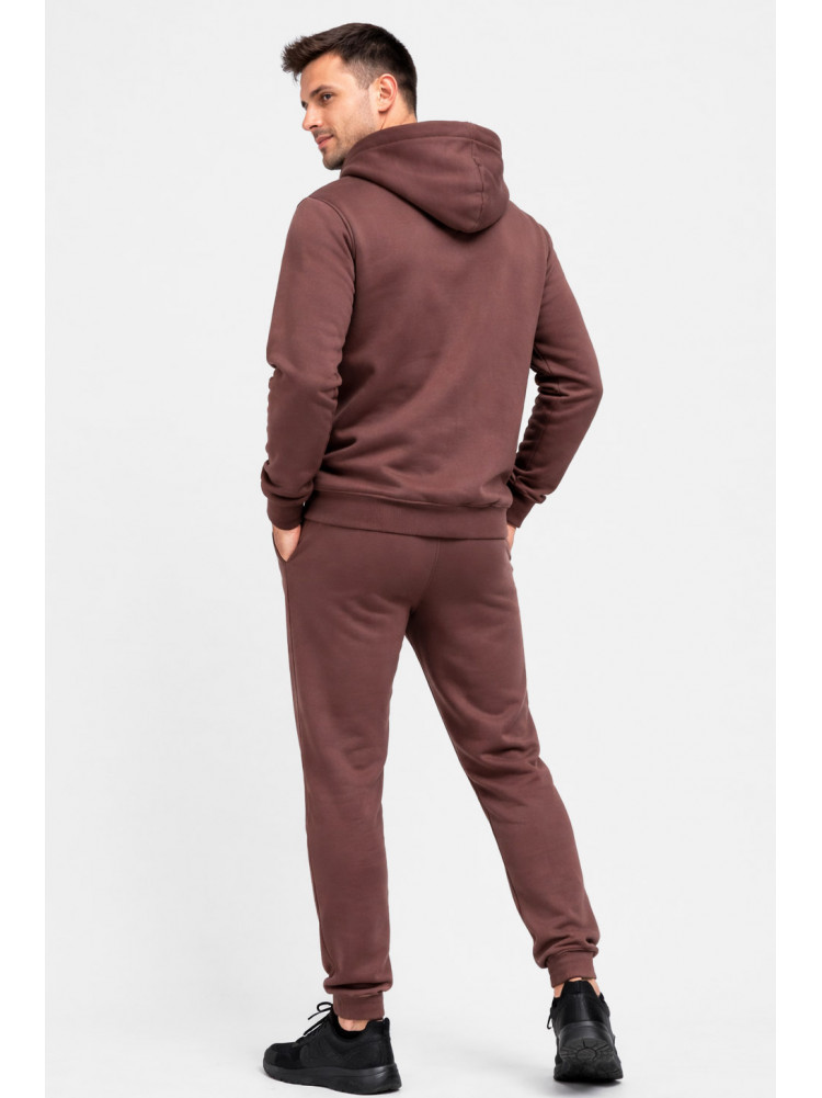 Спортивный костюм мужской на флисе коричневого цвета 211385C