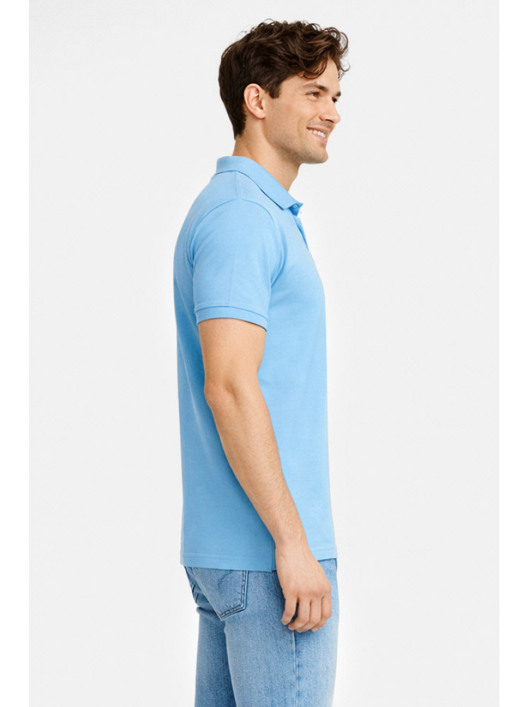 Футболка чоловіча однотонна блакитного кольору 211388C