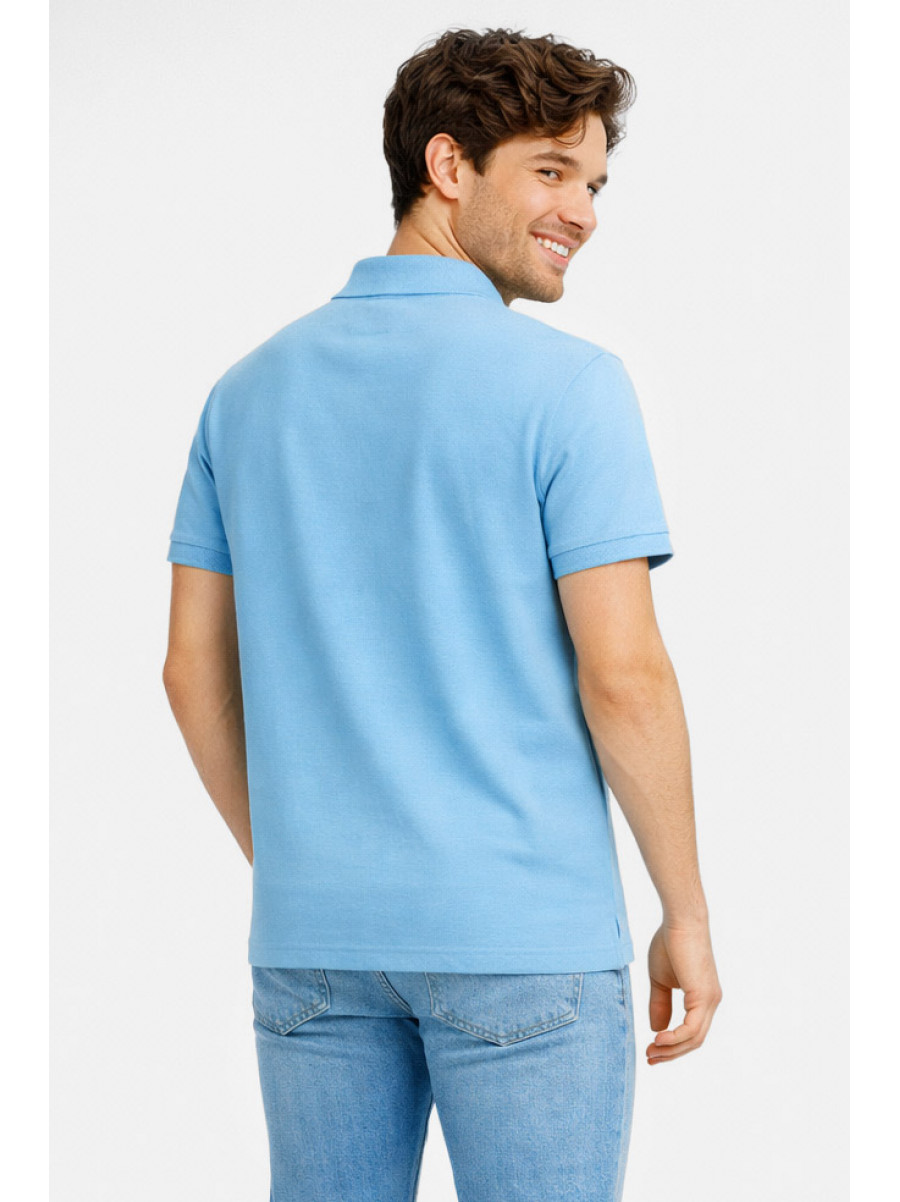 Футболка чоловіча однотонна блакитного кольору 211388C
