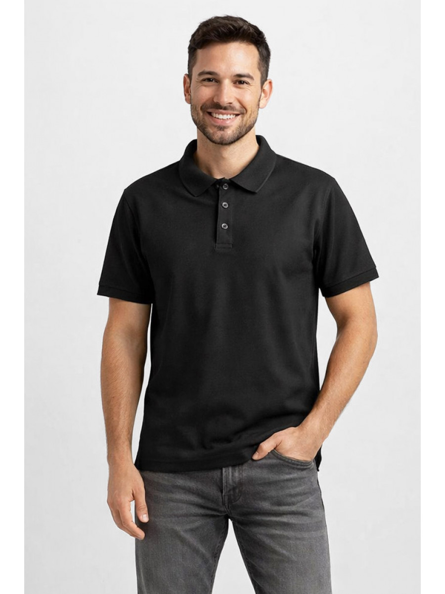 Футболка чоловіча однотонна чорного кольору 211389C