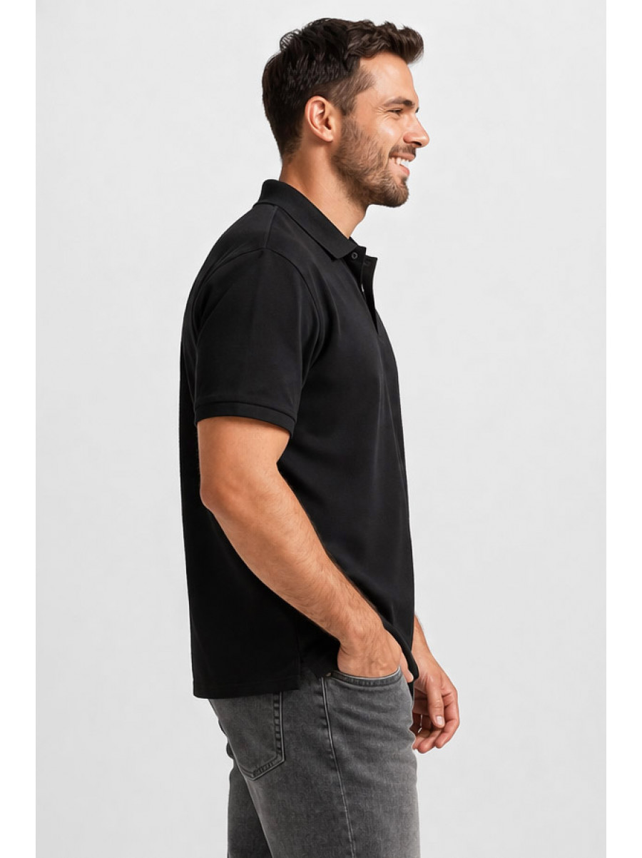 Футболка чоловіча однотонна чорного кольору 211389C