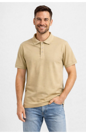 Футболка чоловіча однотонна бежевого кольору 211390C Футболка чоловіча однотонна бежевого кольору 211390C