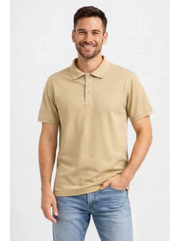 Футболка чоловіча однотонна бежевого кольору 211390C