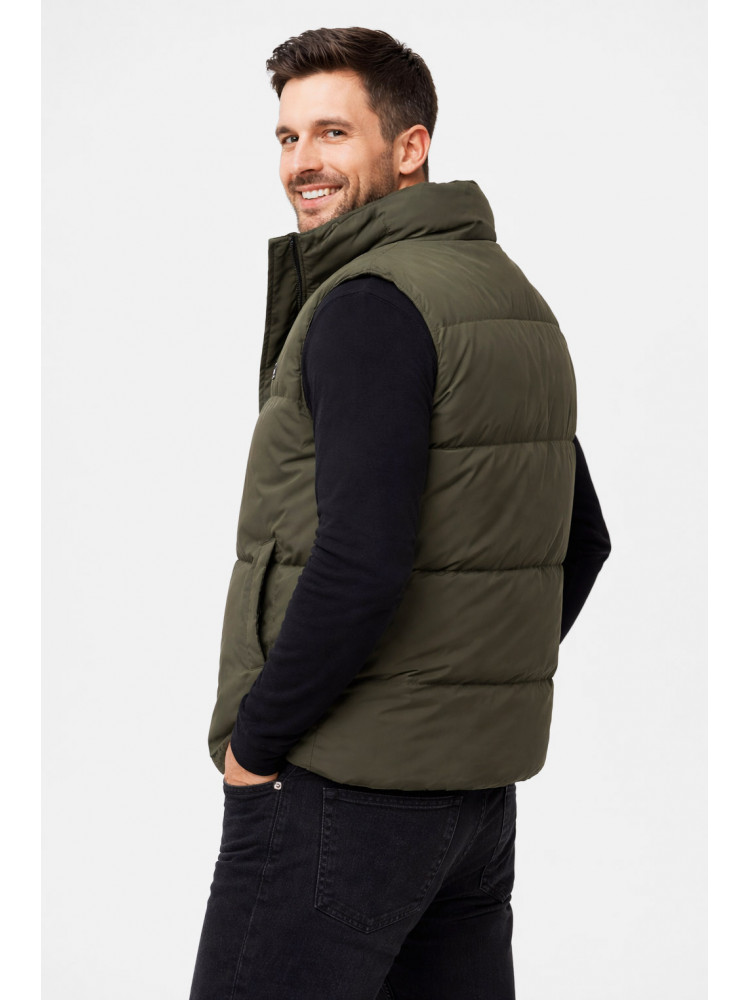 Жилетка чоловіча демісезонна кольору хакі b-1 211397C