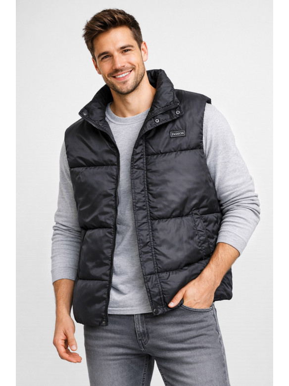 Жилетка мужская демисезонная черного цвета b-1 211400C