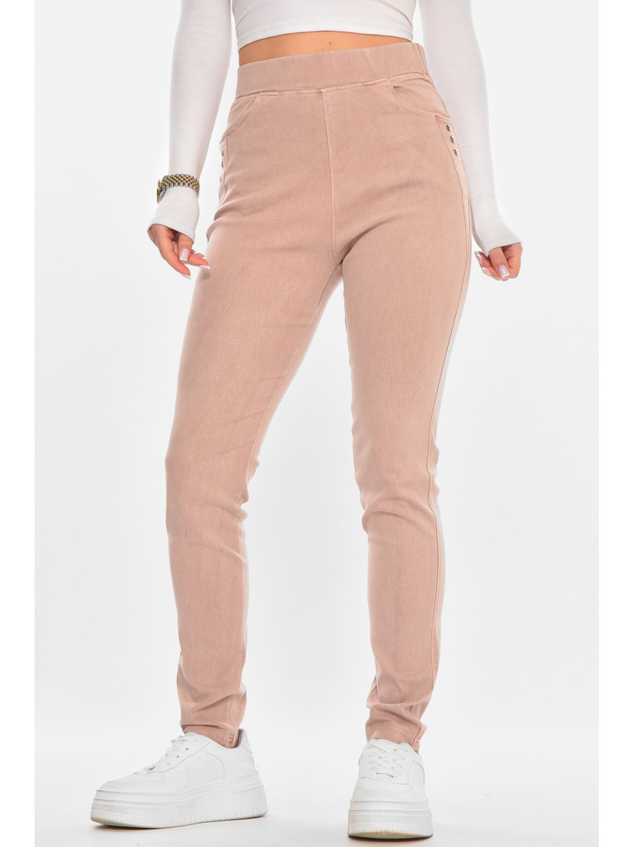 Лосины женские однотонные пудрового цвета А4052-3 211417C