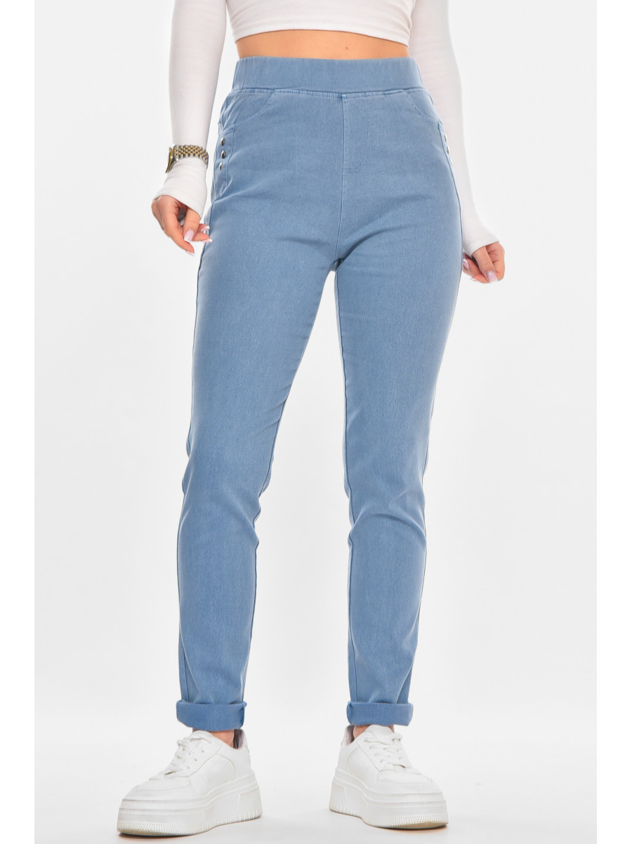Лосины женские однотонные голубого цвета А4052-3 211425C