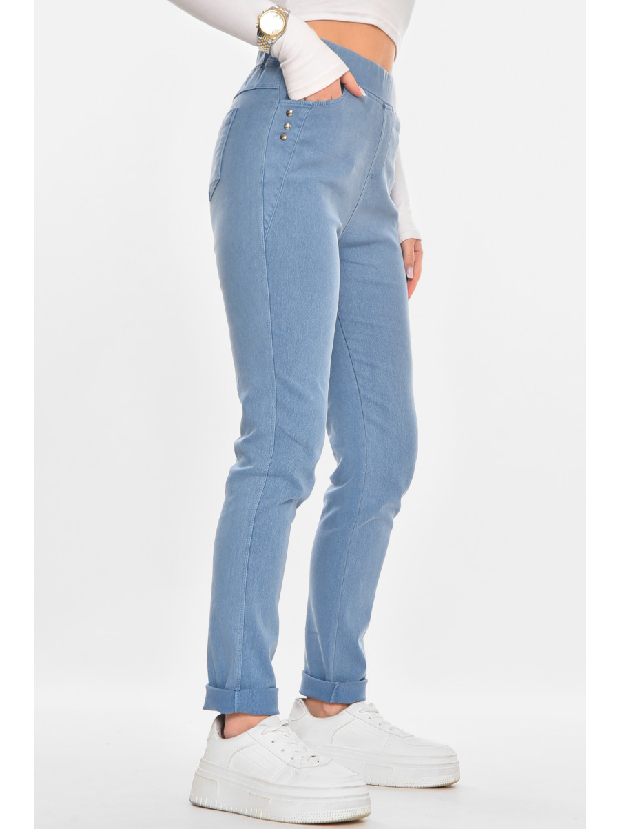 Лосины женские однотонные голубого цвета А4052-3 211425C