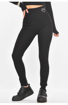 Лосины женские однотонные в рубчик черного цвета А5061-5 211427C