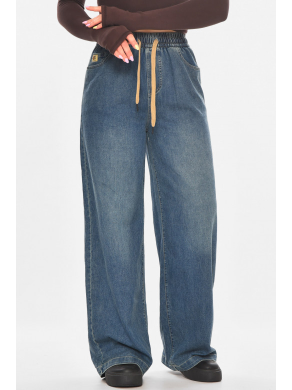 Джинсы женские однотонные синего цвета 540-2 211443C