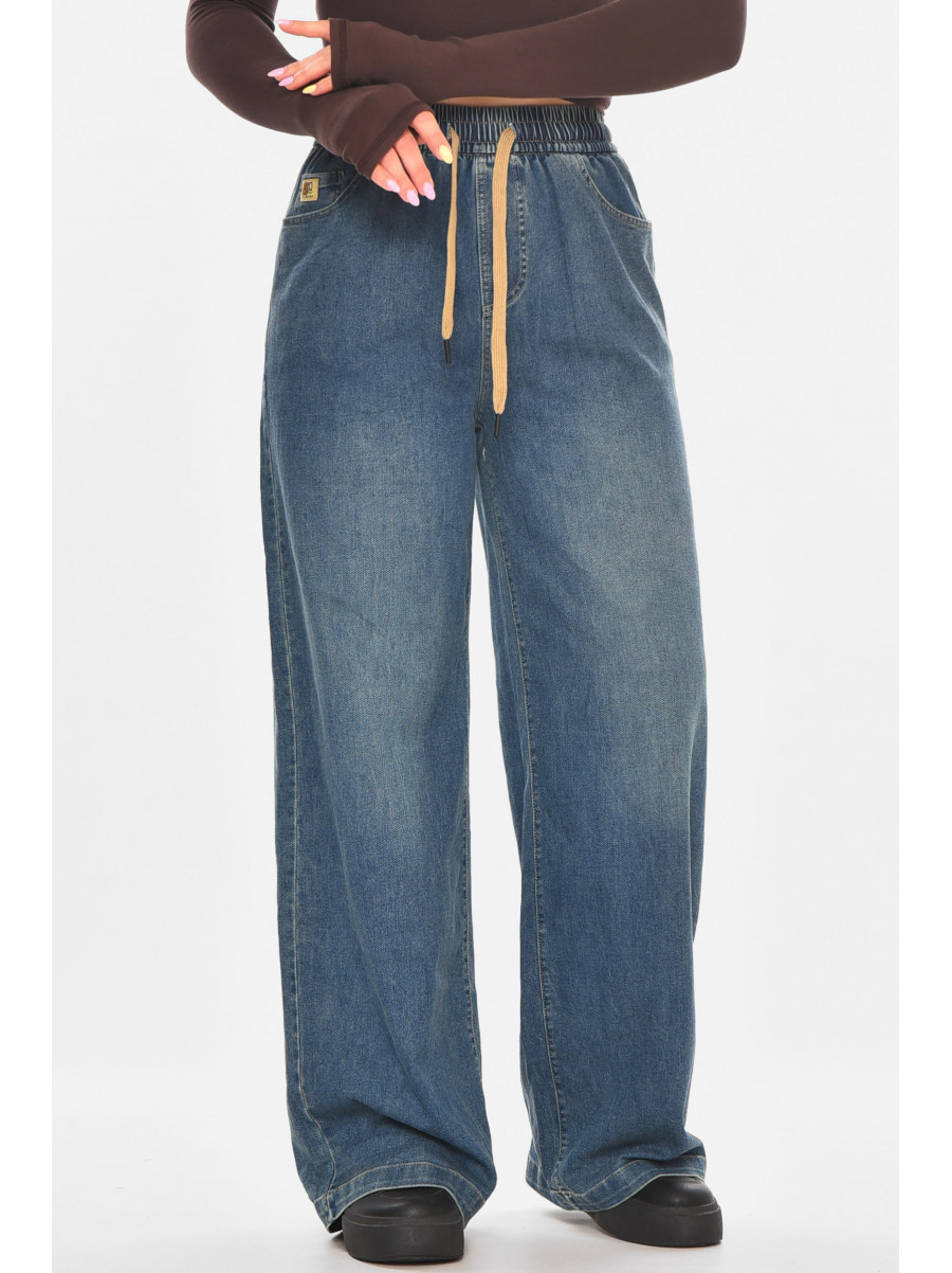 Джинсы женские однотонные синего цвета 540-2 211443C