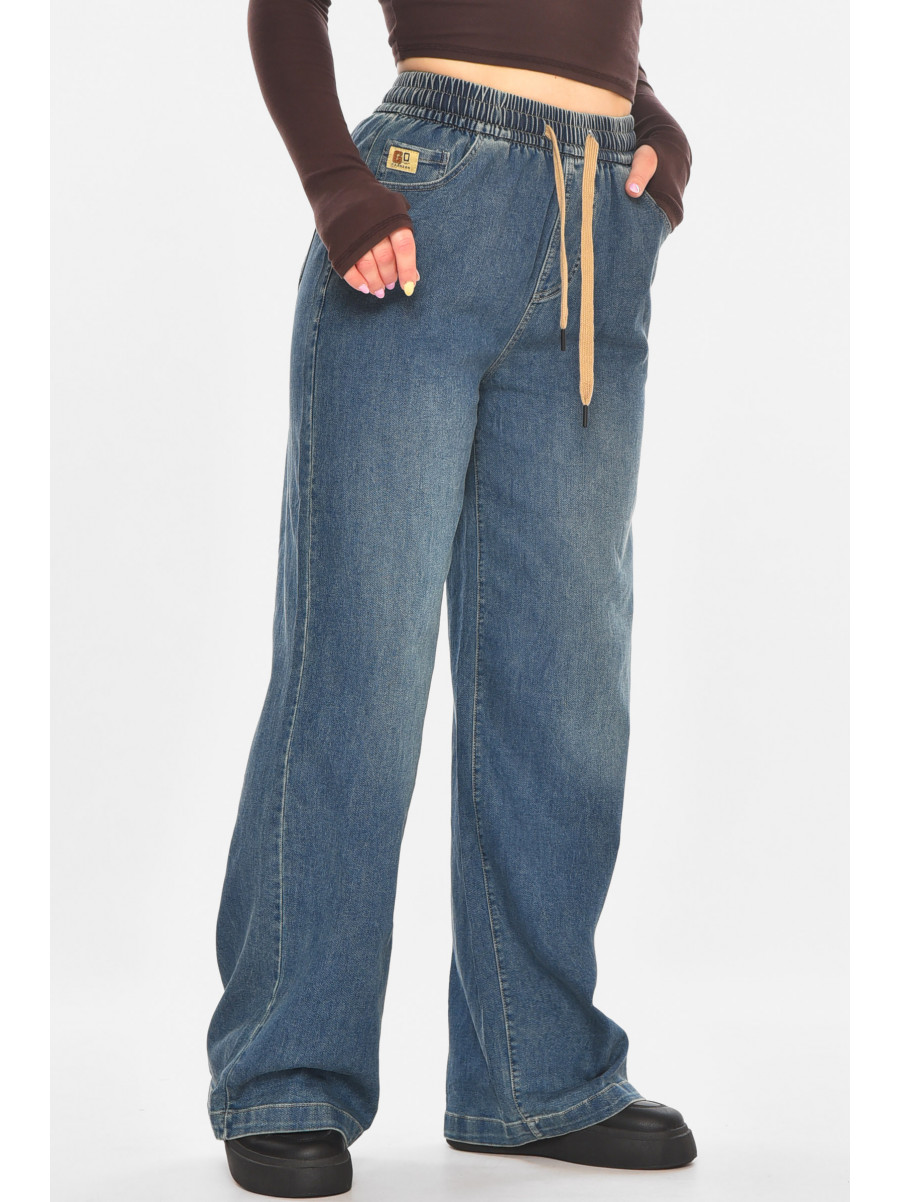 Джинсы женские однотонные синего цвета 540-2 211443C