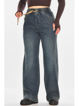 Джинси жіночі однотонні темно-синього кольору 540-2 211449C