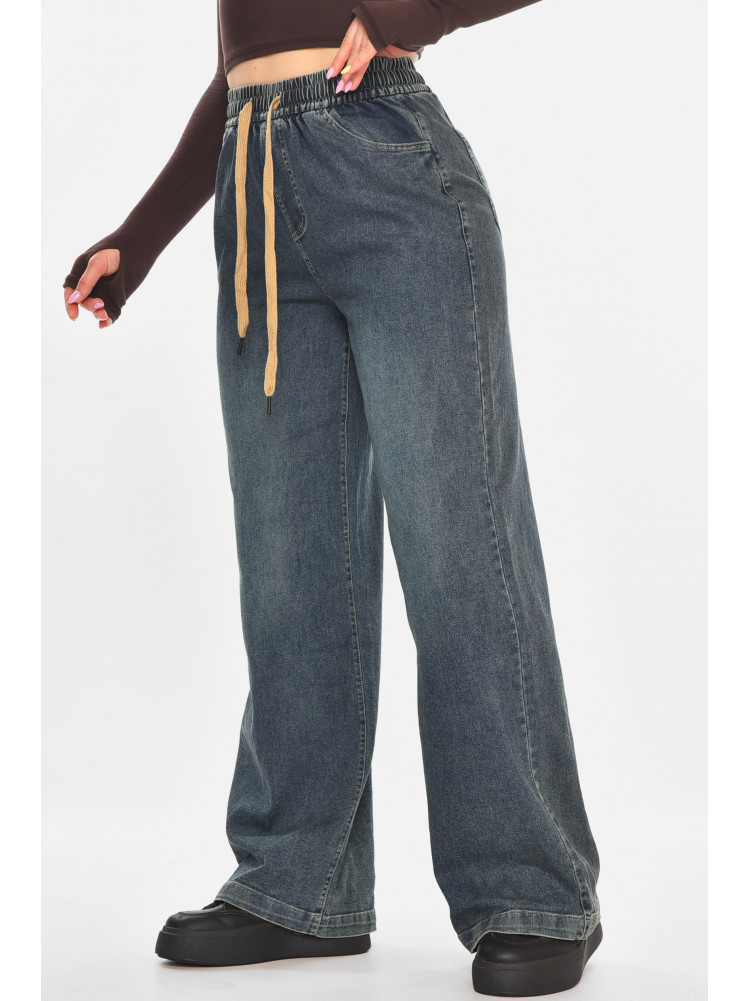 Джинсы женские однотонные тёмно-синего цвета 540-2 211449C