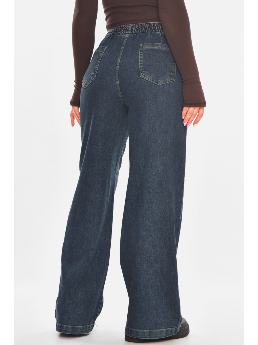 Джинсы женские однотонные тёмно-синего цвета 540-2 211452C